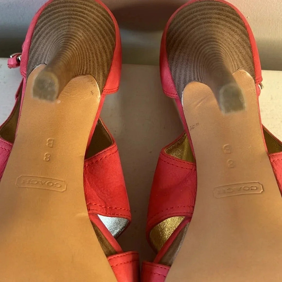 Coach Adelle Nubuck Suede Leather Y2K Heels Blossom Pink 4.5" Heel Women’s 8 - Picture 9 of 10